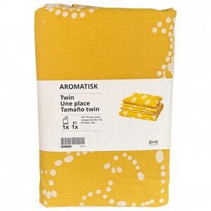 IKEA AROMATISK Yellow Twin Duvet Cover & Pillowcase